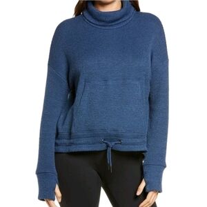 Sweaty Betty Boucle Funnel Neck Drawstring Waist Oversized Pullover Sweatshirt